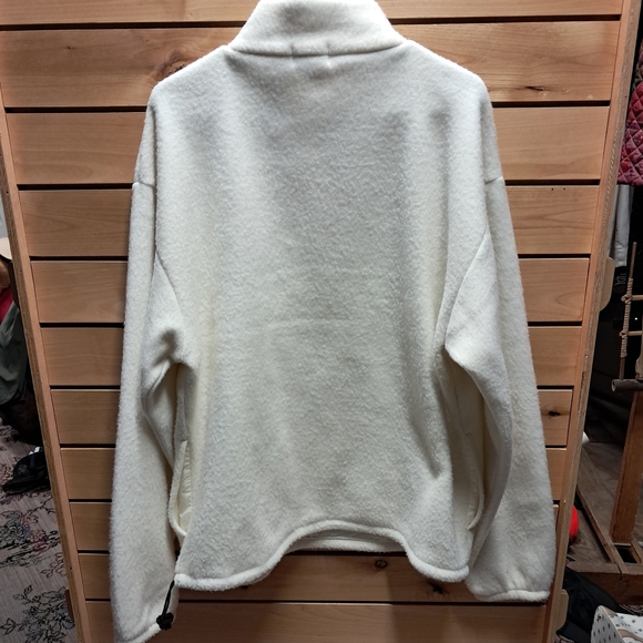 Cozy White Half-Zip Pullover Size L - Picture 2 of 4